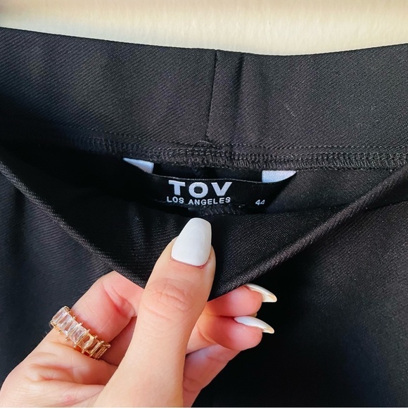 TOV Black Zip Front Flare Leg Stretch Pant - Picture 5 of 6